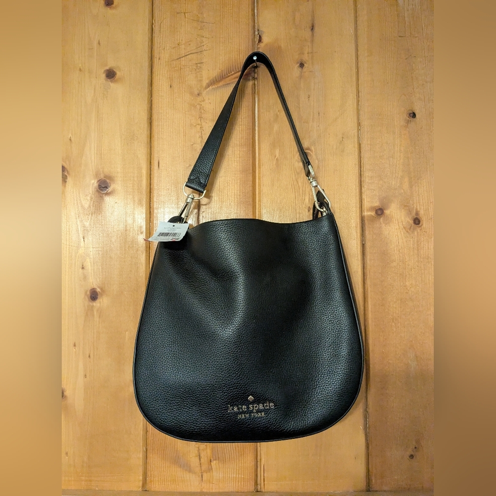 Kate Spade Lexy Pebbled Leather Hobo Shoulder Bag Black K4659 NWT $399 Retail